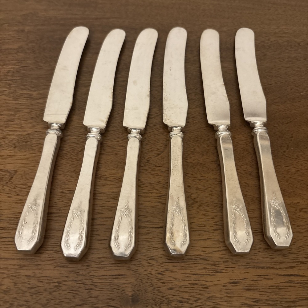 Holmes & Edwards 1914 CAROLINA‎ Silverplate Flatware 6 Knives Basket NoMonogram